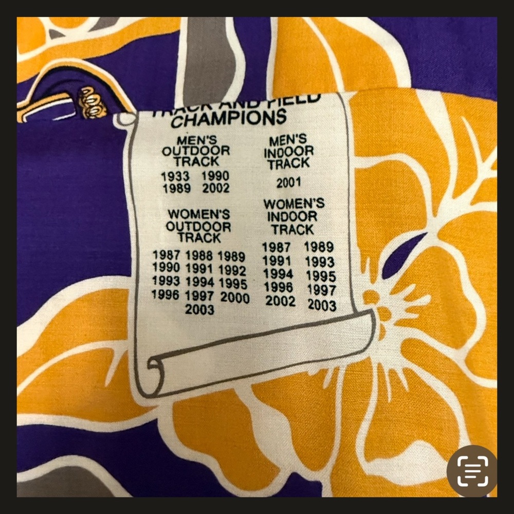 LSU Tigers REYN SPOONER Floral Hawaiian Shirt NATIONAL CHAMPIONS Mens Size L Y2K - Picture 8 of 13